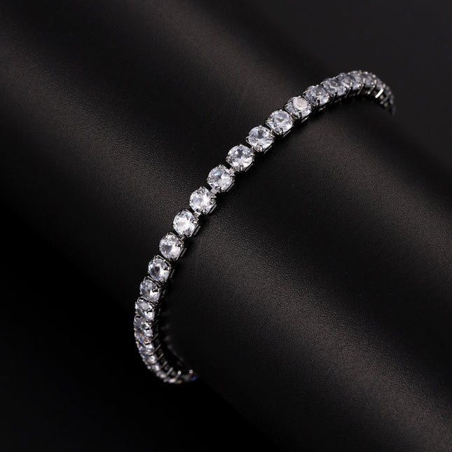 Sleek Luxury Sparkling Zircon Bracelet,Detachable Extender Chain,Unisex For Daily Wear, Christmas Outfits And Beach Occasions