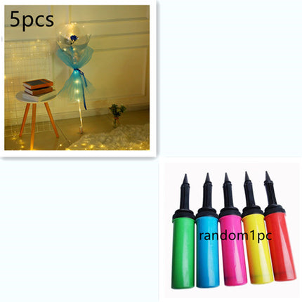 LED Luminous Balloon Rose Bouquet Transparent Bobo Ball Rose