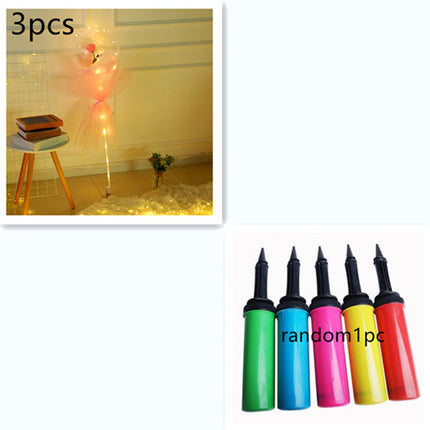 LED Luminous Balloon Rose Bouquet Transparent Bobo Ball Rose