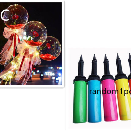 LED Luminous Balloon Rose Bouquet Transparent Bobo Ball Rose