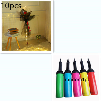 LED Luminous Balloon Rose Bouquet Transparent Bobo Ball Rose