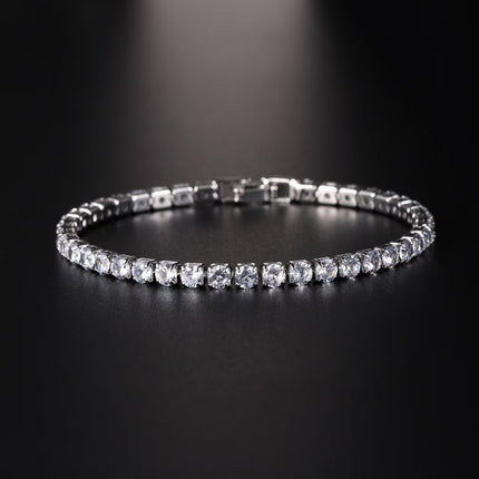 Sleek Luxury Sparkling Zircon Bracelet,Detachable Extender Chain,Unisex For Daily Wear, Christmas Outfits And Beach Occasions