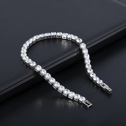 Sleek Luxury Sparkling Zircon Bracelet,Detachable Extender Chain,Unisex For Daily Wear, Christmas Outfits And Beach Occasions