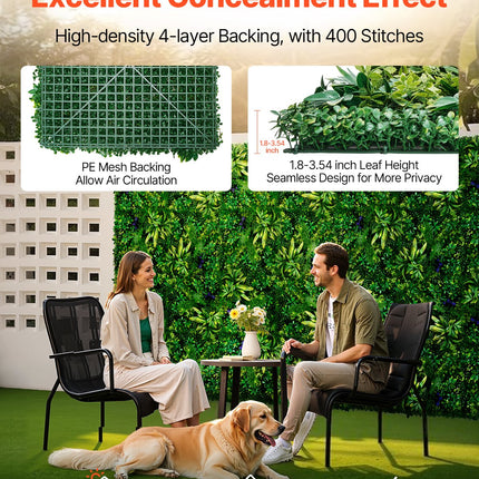 Artificial Grass Wall Panels, 8 PCS 20 X 20 Inch, 3D Combination Greenery Boxwood  Panel For Indoor Outdoor Green Decor & Ivy Fence Covering, Privacy Backdrop Wall Hedge Screen For Garden