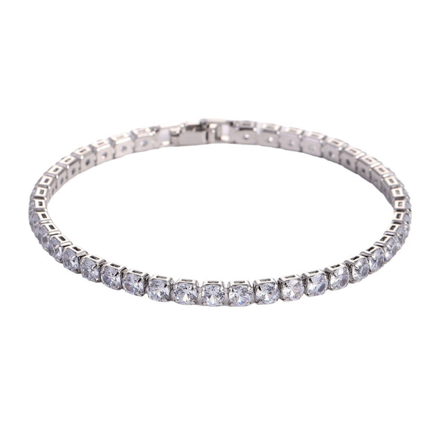 Sleek Luxury Sparkling Zircon Bracelet,Detachable Extender Chain,Unisex For Daily Wear, Christmas Outfits And Beach Occasions