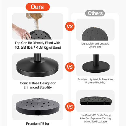 Stanchion Post, 4 Pcs Stanchions With Retractable Belts, Carbon Steel Black Stanchions Queue With Sand Injection Hollow Base, Crowd Control Barriers For Theaters, Parties, Weddings, Exhibitions