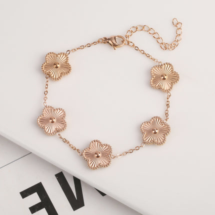 Metal Plum Blossom Sparkling Stainless Steel Electroplated Earrings